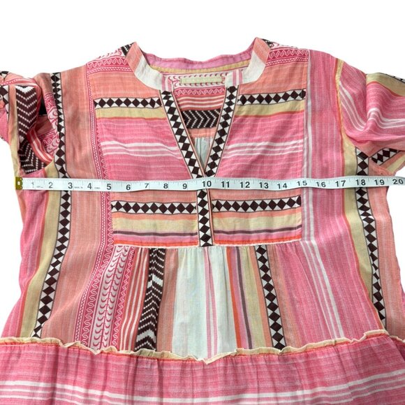 Lola Australia Womens Dress Boho Pink Printed Long Sleeve Cotton Size S - Picture 6 of 9